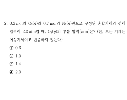 2026년 지방직 화학 2번 문항